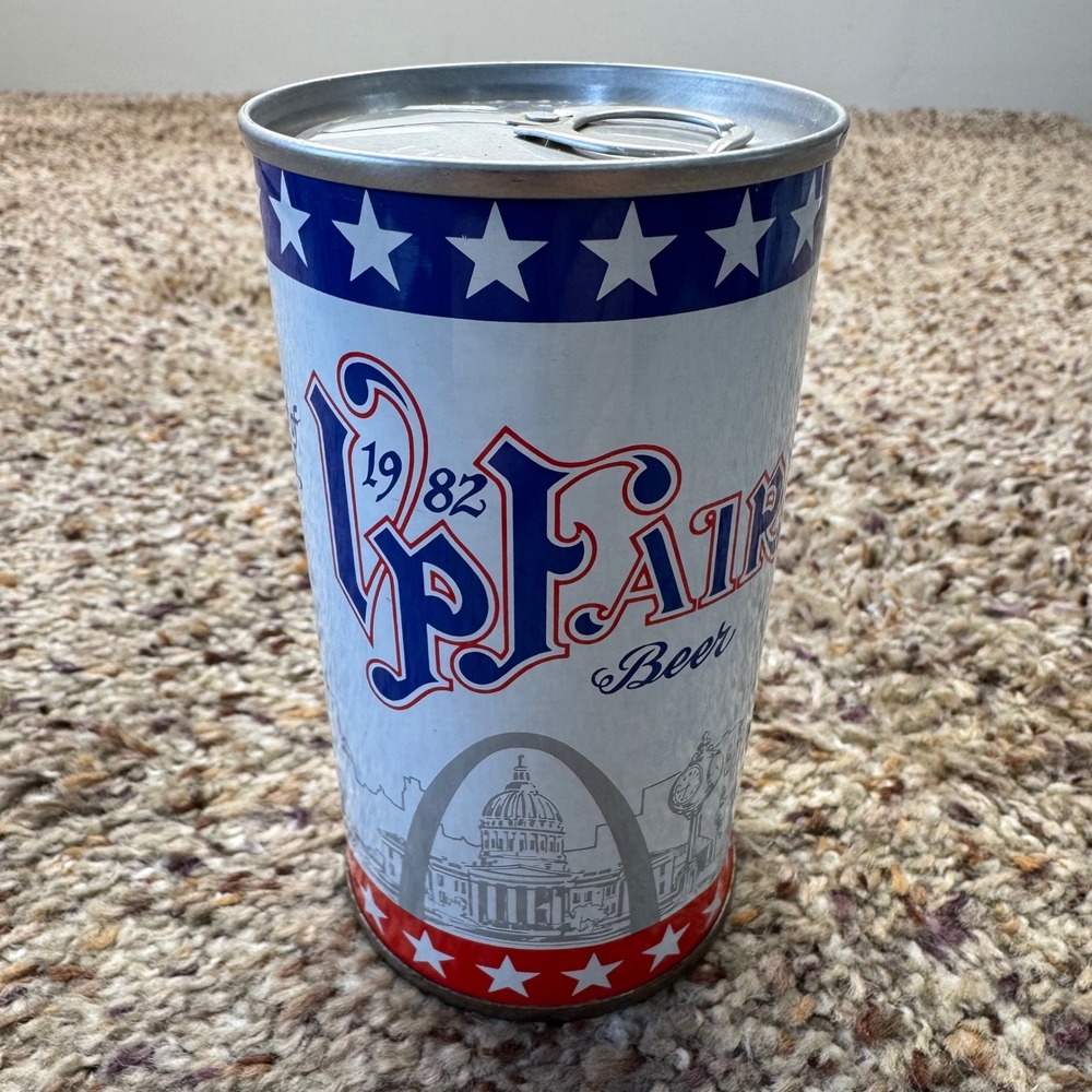 Vintage 1982 VP Fair Beer Can St Louis Heritage Gateway Arch 12oz Pull Top Steel